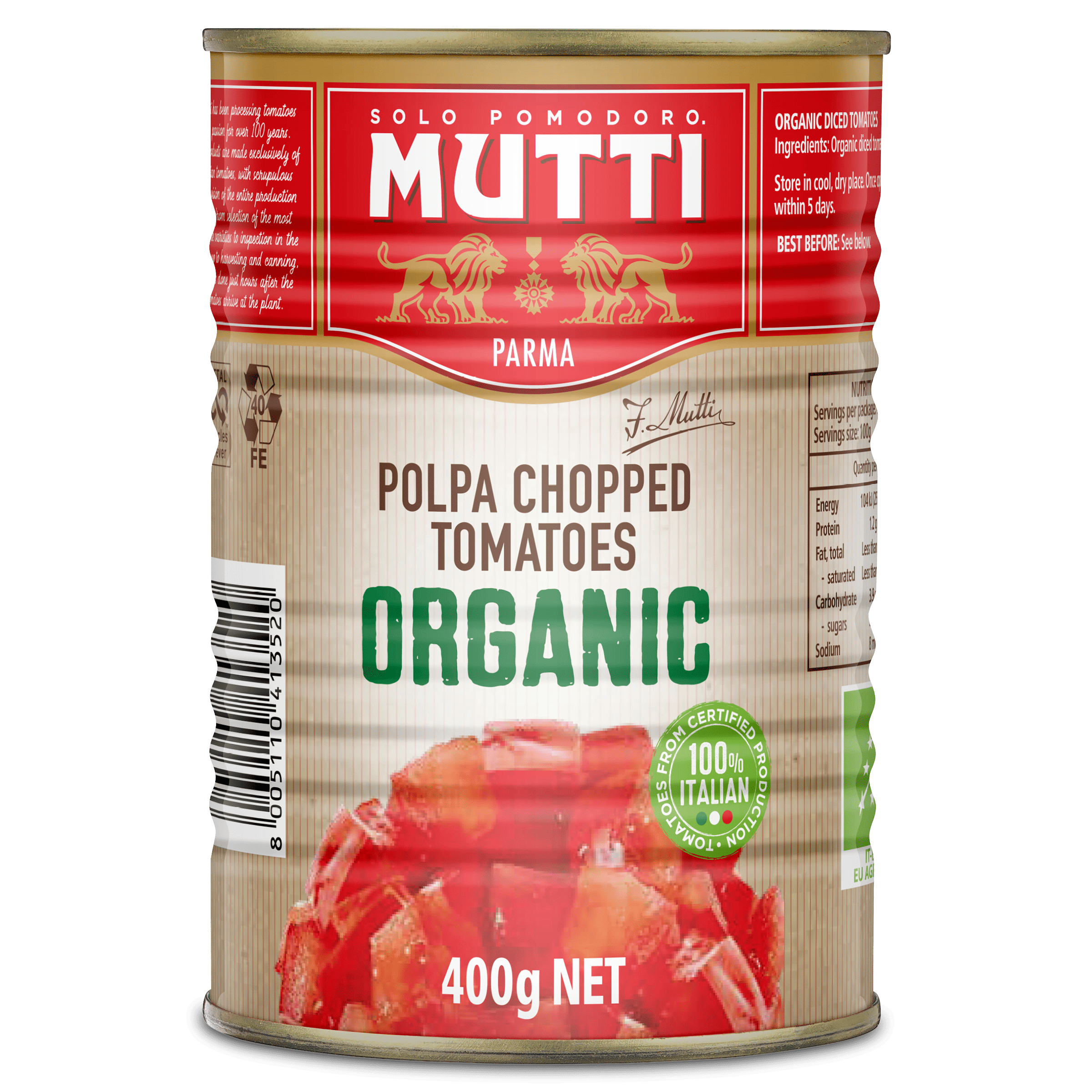 Polpa Chopped Tomatoes Organic 400g